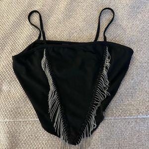 Black Shein Fringe Top🤠